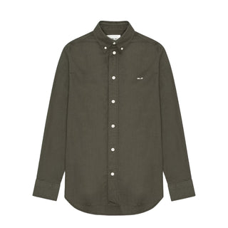 NN07 Colby BD Logo Regular Fit Oxford Shirt Dark Army