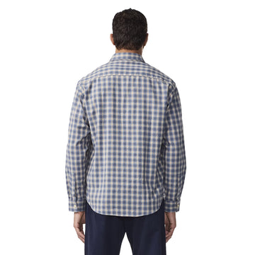 NN07 Deon Flannel Shirt Blue Check - Parasol Store