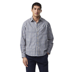 NN07 Deon Flannel Shirt Blue Check - Parasol Store