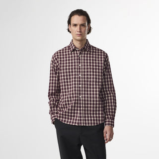 NN07 Deon Flannel Shirt Wine Check