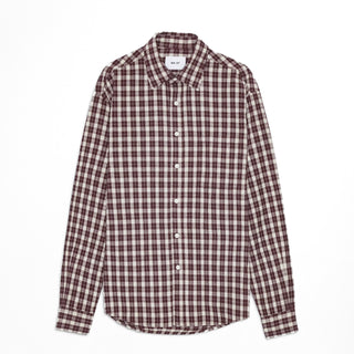 NN07 Deon Flannel Shirt Wine Check