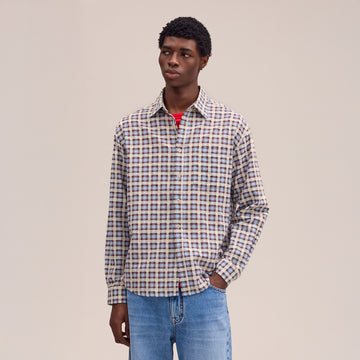 NN07 Deon Shirt Blue Check