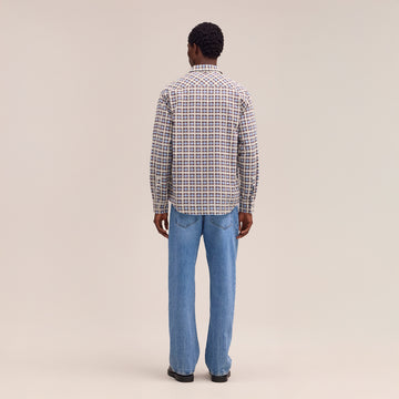 NN07 Deon Shirt Blue Check