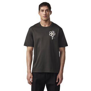 NN07 Pedro Embroidery Organic Cotton T-Shirt Dark Army