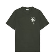 NN07 Pedro Embroidery Organic Cotton T-Shirt Dark Army