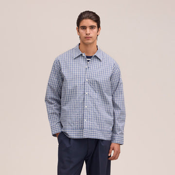 NN07 Reed Shirt Blue Check - Parasol Store