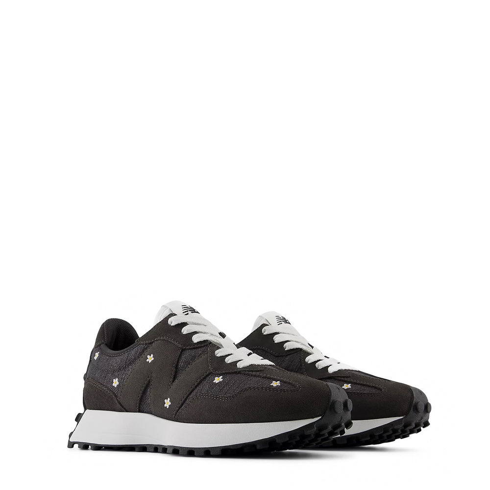 New Balance Womens 327 Trainer Black Cement / White - Parasol Store