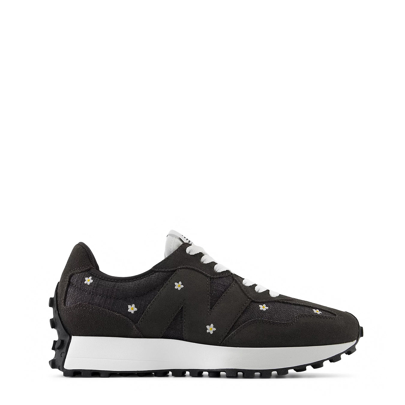 New Balance Womens 327 Trainer Black Cement / White - Parasol Store