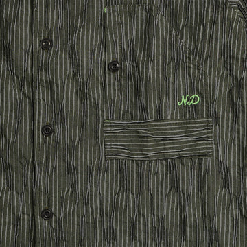 Nicholas Daley Tucked Dobby Stripe Shirt Green