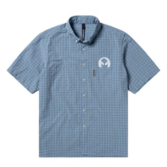 No Problemo Alien-O Print SS Check Shirt Blue - Parasol Store