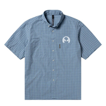 No Problemo Alien-O Print SS Check Shirt Blue - Parasol Store