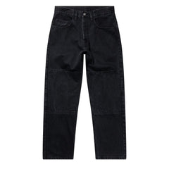 No Problemo Double Knee Denim Pants Black - Parasol Store
