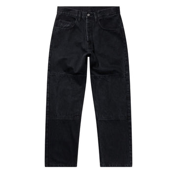 No Problemo Double Knee Denim Pants Black - Parasol Store