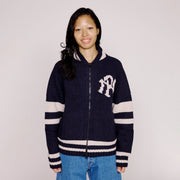 No Problemo NYP Varsity Zip Thru Knit Navy - Parasol Store