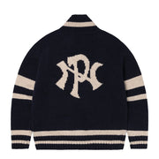 No Problemo NYP Varsity Zip Thru Knit Navy - Parasol Store