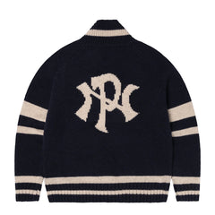 No Problemo NYP Varsity Zip Thru Knit Navy - Parasol Store