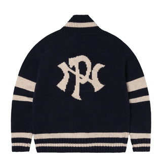 No Problemo NYP Varsity Zip Thru Knit Navy - Parasol Store