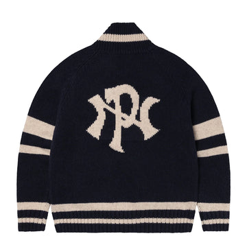 No Problemo NYP Varsity Zip Thru Knit Navy - Parasol Store