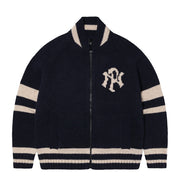 No Problemo NYP Varsity Zip Thru Knit Navy - Parasol Store