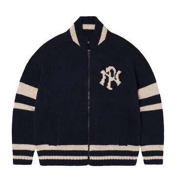 No Problemo NYP Varsity Zip Thru Knit Navy - Parasol Store