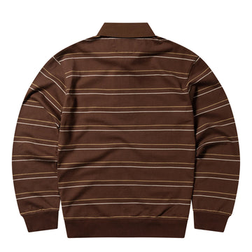 No Problemo Striped L/S Rugby Shirt Brown