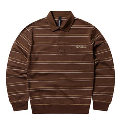 No Problemo Striped L/S Rugby Shirt Brown