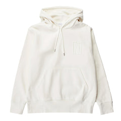Norse Projects Arne Relaxed Organic Brushed Fleece N Logo Hoodie Ecru Norse Projects