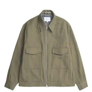 Norse Projects Aksel Cavalry Cotton Wool Windstopper  Jacket Olive Night - Parasol Store