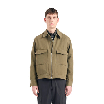 Norse Projects Aksel Cavalry Cotton Wool Windstopper  Jacket Olive Night - Parasol Store