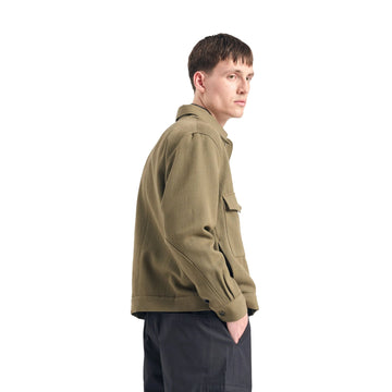 Norse Projects Aksel Cavalry Cotton Wool Windstopper  Jacket Olive Night - Parasol Store
