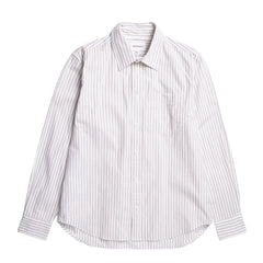 Norse Projects Algot Poplin Stripe Shirt Ecru Stripe - Parasol Store