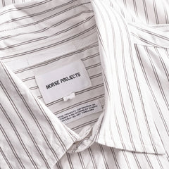 Norse Projects Algot Poplin Stripe Shirt Ecru Stripe - Parasol Store