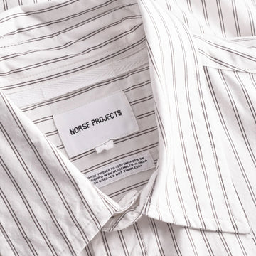 Norse Projects Algot Poplin Stripe Shirt Ecru Stripe - Parasol Store