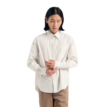 Norse Projects Algot Poplin Stripe Shirt Ecru Stripe - Parasol Store