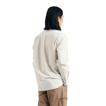 Norse Projects Algot Poplin Stripe Shirt Ecru Stripe - Parasol Store