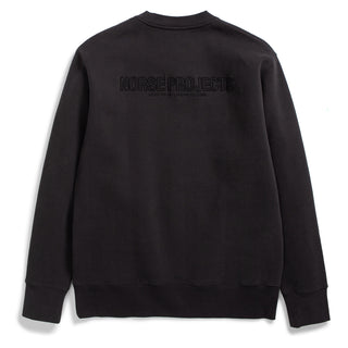 ​Norse Projects Arne Relaxed Brushed Fleece N Logo Sweat Black