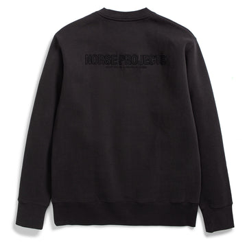 ​Norse Projects Arne Relaxed Brushed Fleece N Logo Sweat Black