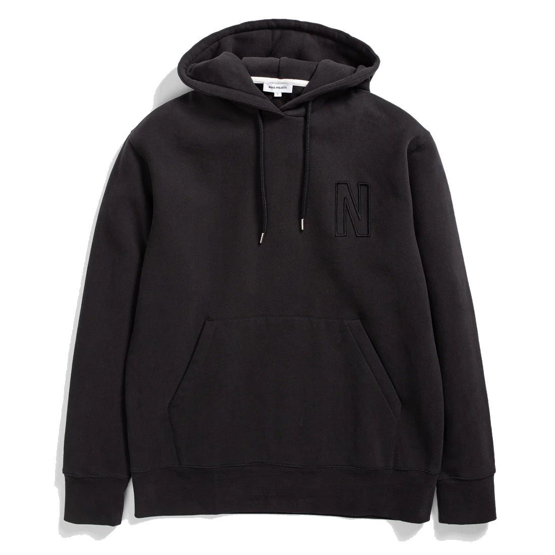 Norse Projects Arne Relaxed Organic Brushed Fleece N Logo Hoodie Black Norse Projects