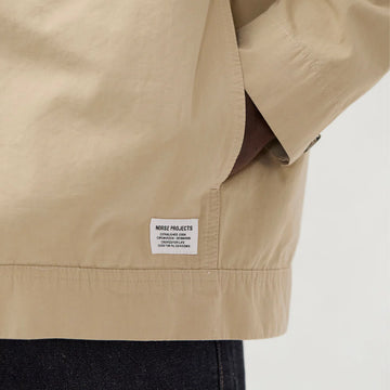 Norse Projects Arresskov Compact Cotton Overshirt Utility Khaki