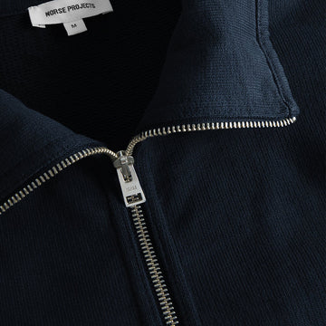 Norse Projects Bjorn Relaxed Organic Loopback Track Jacket Dark Navy - Parasol Store