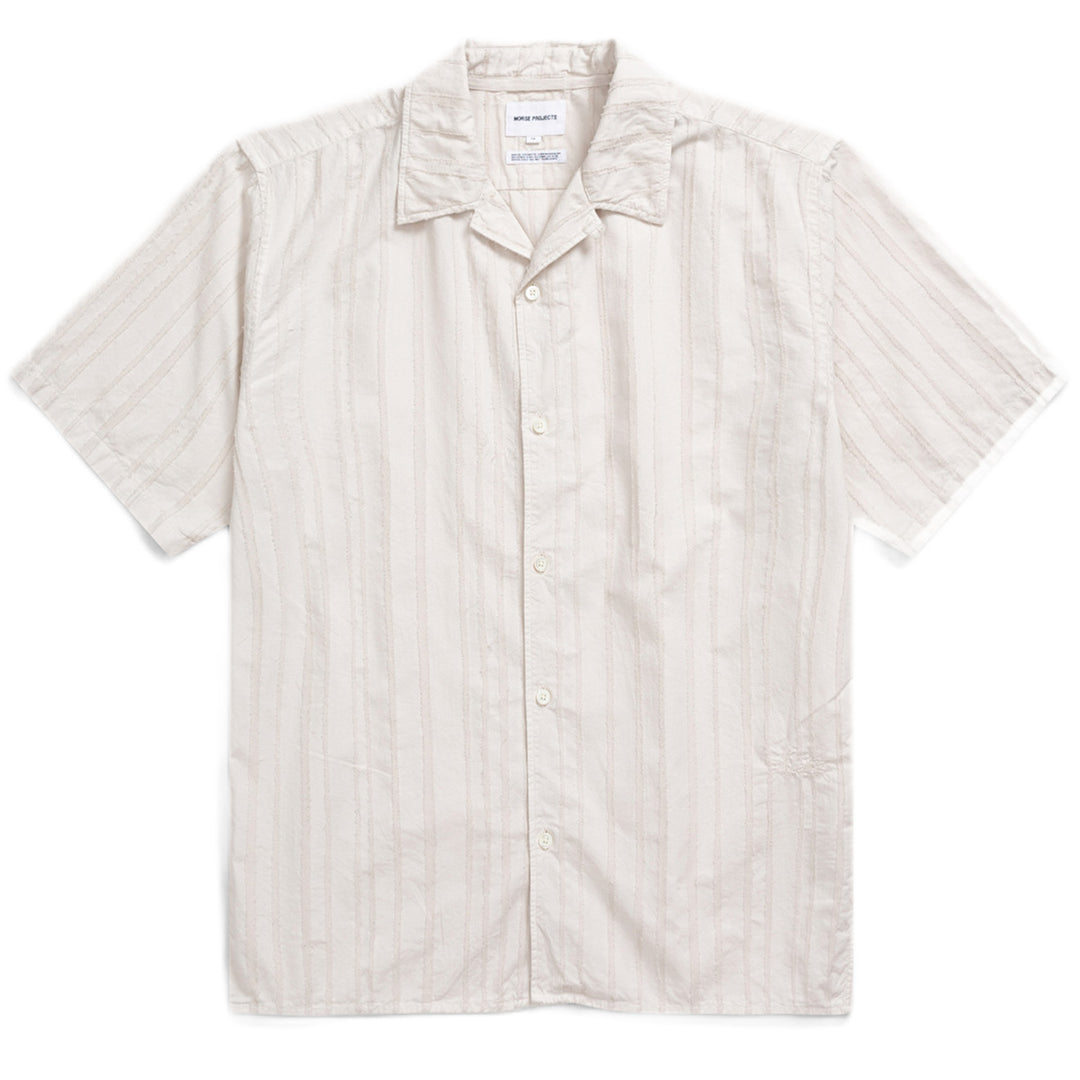 Norse Projects Carston Stripe SS Shirt Marble White - Parasol Store