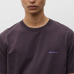 Norse Projects Dyrehaven Organic Logo Print T-Shirt Darkest Purple