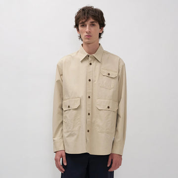 Norse Projects Espevik Faded Pigment Dyed Oversize Utility Shirt Tan