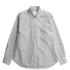 Norse Projects Falster Fine Check Oversize Shirt Cerulean
