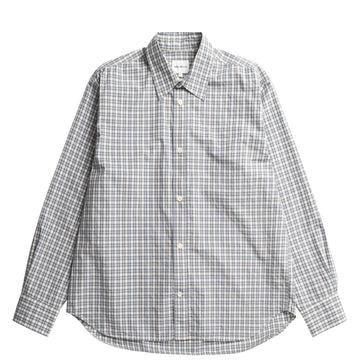 Norse Projects Falster Fine Check Oversize Shirt Cerulean