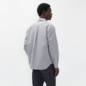 Norse Projects Falster Fine Check Oversize Shirt Cerulean