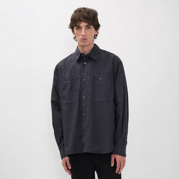 Norse Projects Falster Tencel Oversize Shirt Dark Navy