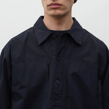 Norse Projects Grenskogen Compact Cotton Pullover Shirt Dark Navy