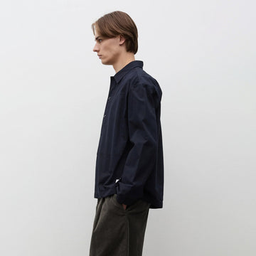 Norse Projects Grenskogen Compact Cotton Pullover Shirt Dark Navy