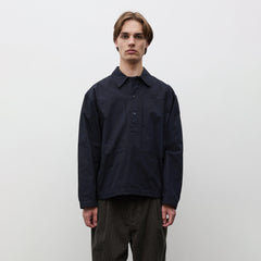 Norse Projects Grenskogen Compact Cotton Pullover Shirt Dark Navy